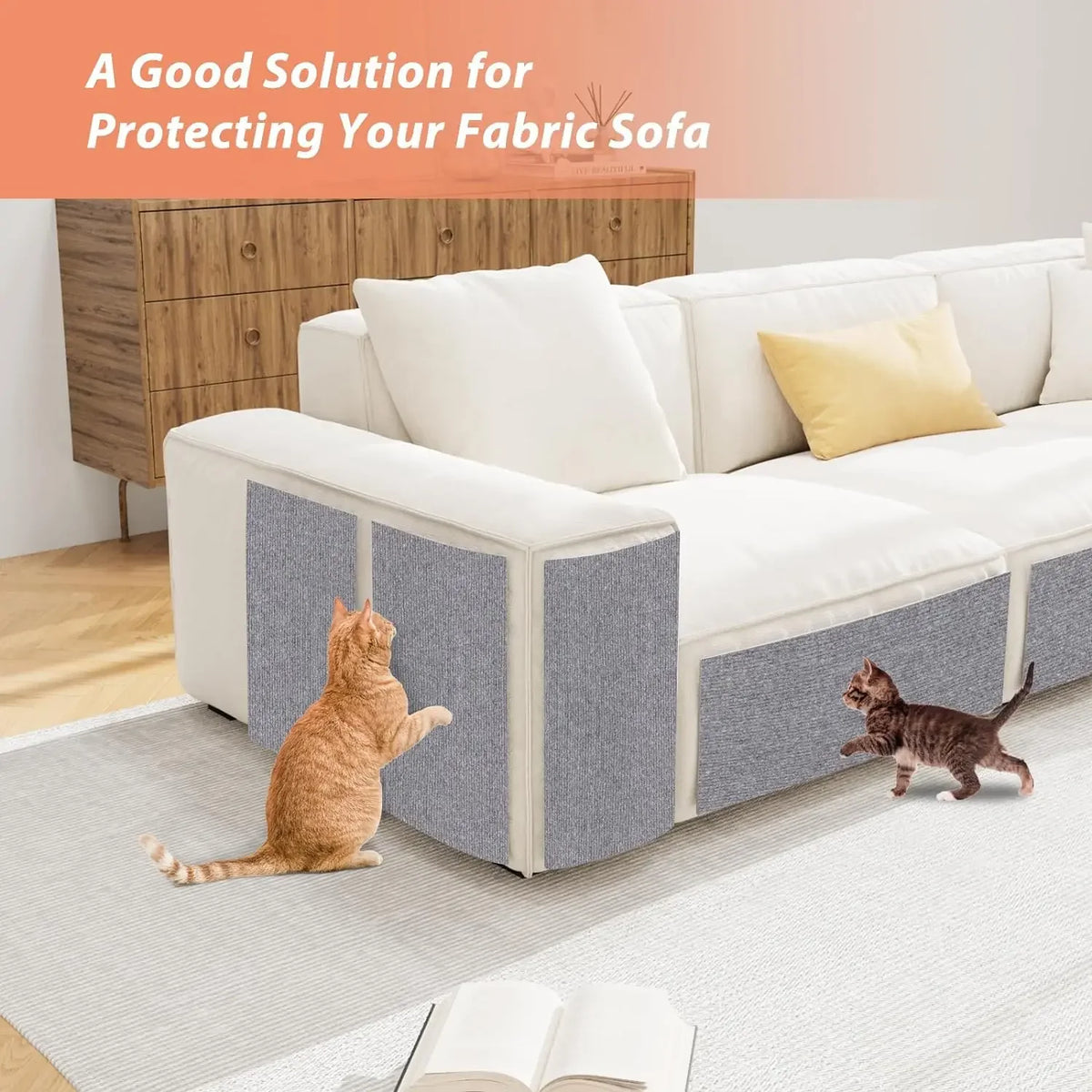 Trimmable Cat Scratching Mat Self-Adhesive Carpet Mat Pad Anti Cat Scratcher Furniture Couch Corner Indoor Sofa Wall Protector