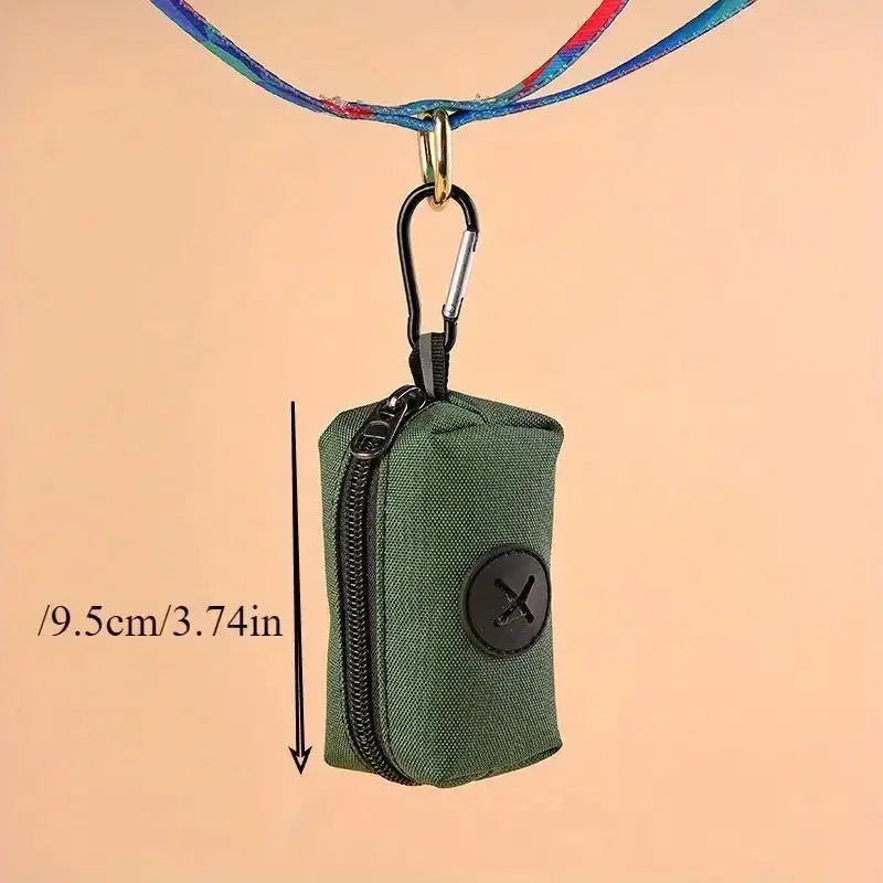 Hot Canvas Dog Poop Bag Holder, Outdoor Pet Waste Bag Dispenser with Carabiner Clip, Animal Waste Collection Pouch