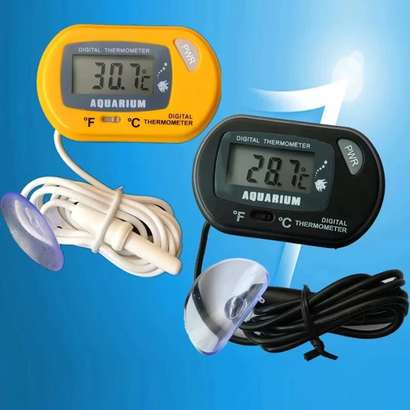 2/4pcs Fish Tank Thermometer with Suction Cup Temperature Sensor LCD Digital Aquarium Water Temp Detector Aquatic Tool