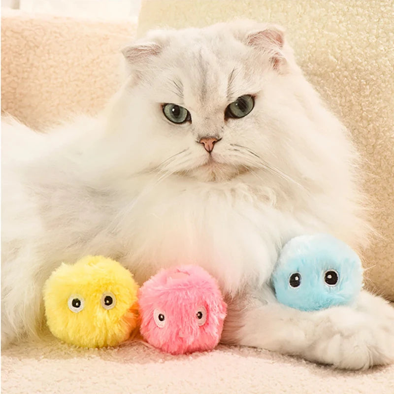 1/3Pcs Interactive Ball Smart Cat Dog Toys Plush Electric Catnip Training Toy Kitten Touch Sounding Pet Product Squeak Toy Ball