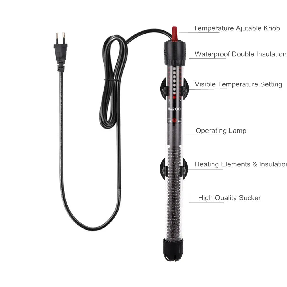 Adjustable Submersible Heating Rod Adjustable Thermostat Aquarium Heating Rod Temperature Precise Control -Efficiency