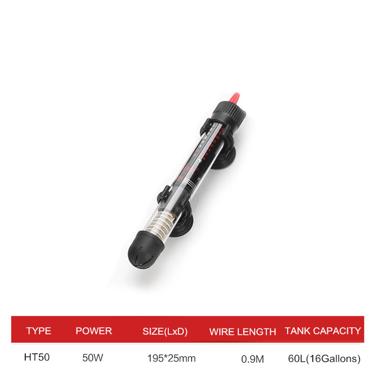 Adjustable Submersible Heating Rod Adjustable Thermostat Aquarium Heating Rod Temperature Precise Control -Efficiency