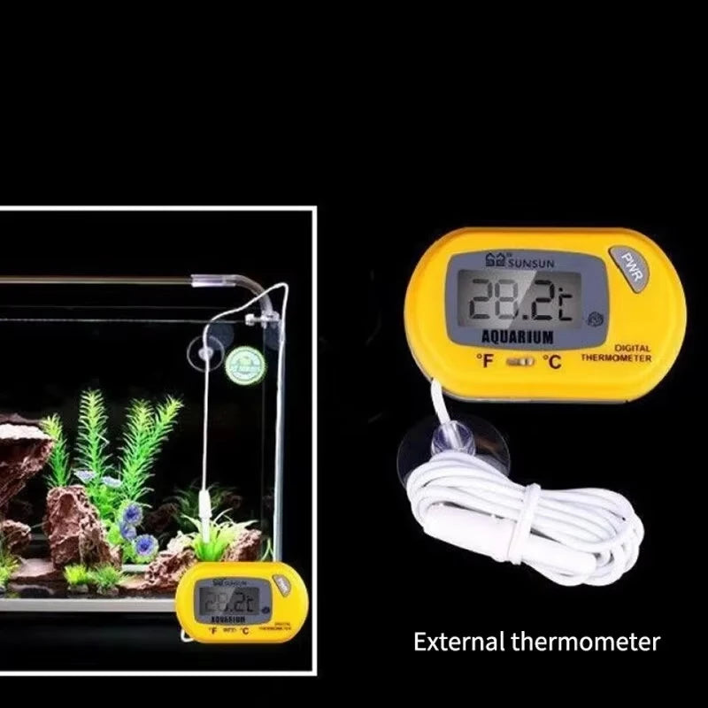 2/4pcs Fish Tank Thermometer with Suction Cup Temperature Sensor LCD Digital Aquarium Water Temp Detector Aquatic Tool