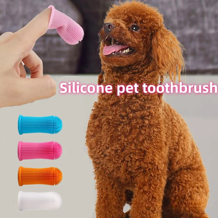 Dog Super Soft pet Finger Toothbrush Teeth Cleaning Breath Care Nontoxic Silicone Tooth Brush Cat dog toothbrush pet products