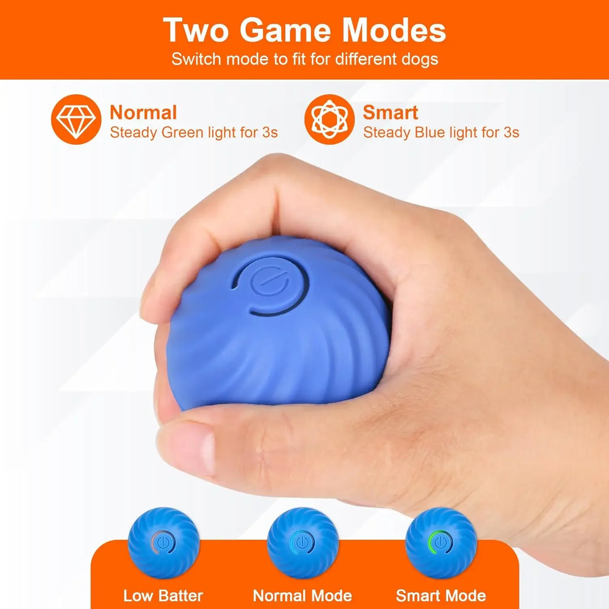 1pcs Dog Toys Intelligent Gravity Jump Ball Rechargeable Bite-Resistant Rolling Ball Cat And Dog Chase Interactive Pet Toys