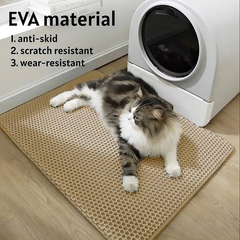 Extra Large Cat Litter Mat Heavy Duty Waterproof 2 Layer Non Slip Washable Pet Floor Protector Litter Box Sand Stopper