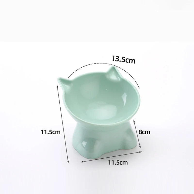 Cute cat bowl tilted high-legged cat bowl cat eating bowl cat food bowl black water bowl cat food bowl dog bowl