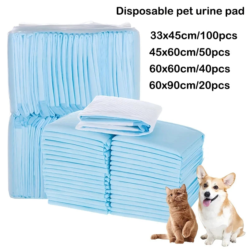 100/50/40/20PCS Pet Diaper Pads Absorbent Odor-Control Quick Dry Puppy Dog Training Pee Mats Pet Supplies Dog Toilet Disposable
