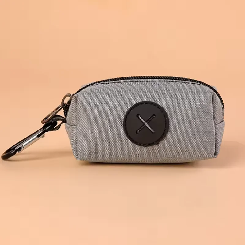 Hot Canvas Dog Poop Bag Holder, Outdoor Pet Waste Bag Dispenser with Carabiner Clip, Animal Waste Collection Pouch