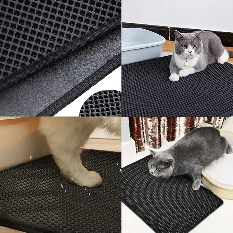 Cat Litter Mat With Gift Double Layer Waterproof Pet Litter Box Mat Non-slip Sand Cat Pad Washable Bed Mat Clean Pad Products