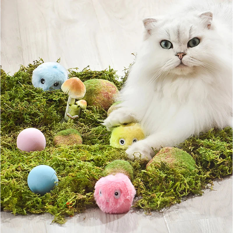 1/3Pcs Interactive Ball Smart Cat Dog Toys Plush Electric Catnip Training Toy Kitten Touch Sounding Pet Product Squeak Toy Ball