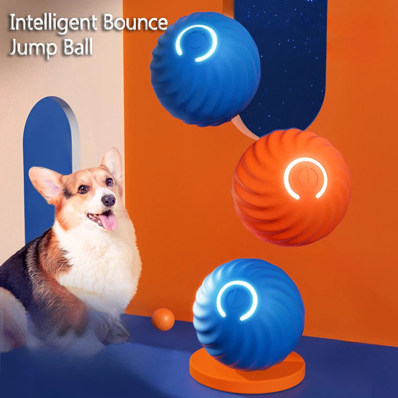 1pcs Dog Toys Intelligent Gravity Jump Ball Rechargeable Bite-Resistant Rolling Ball Cat And Dog Chase Interactive Pet Toys