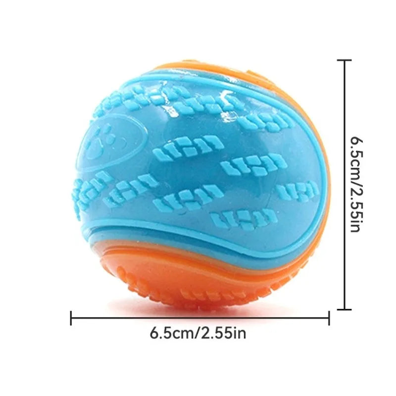 Dog Chew Ball Toy Drinding Teeth Bite-resistant Silicone Ball Puppy Toy Squeaky Teeth Cleaning Training Dog Toy Supplies