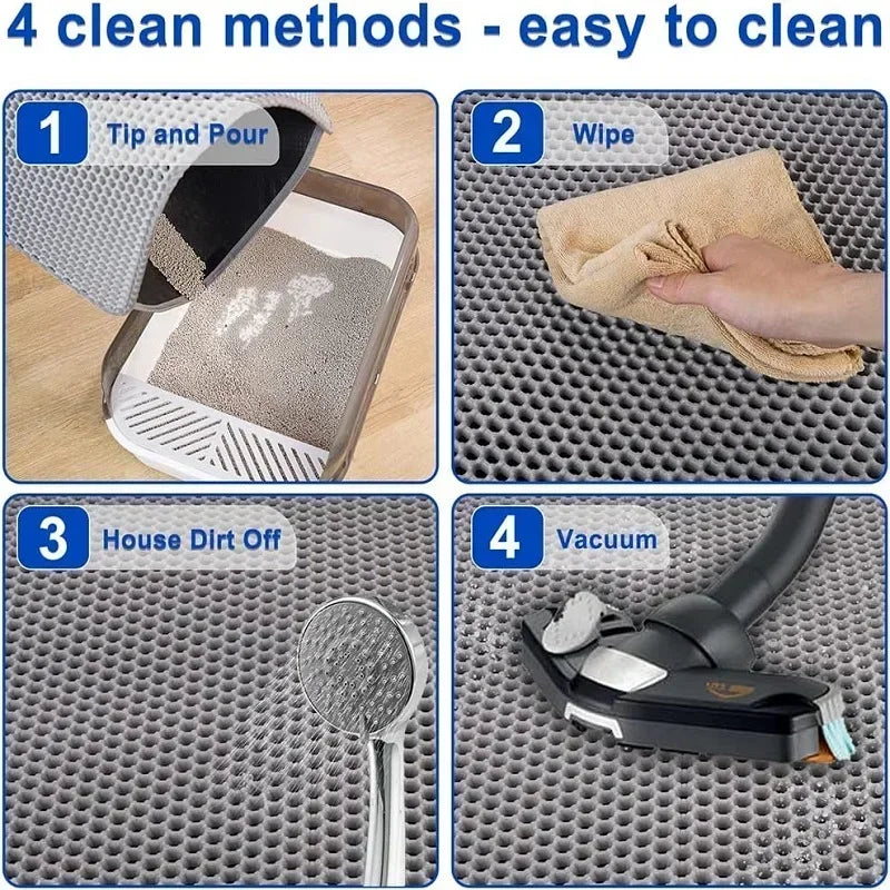 Cat Litter Mat With Gift Double Layer Waterproof Pet Litter Box Mat Non-slip Sand Cat Pad Washable Bed Mat Clean Pad Products