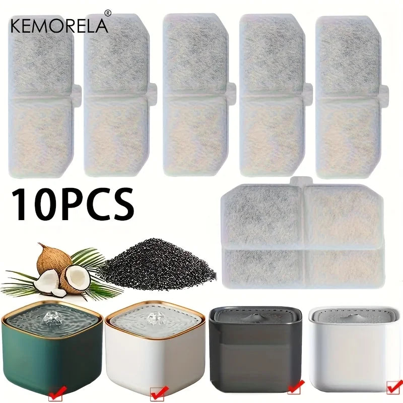 Replacement Filters Cat Water Fountain Filters Element for Stainless Steel Cat Water Fountain Activated Carbon Sponges Filters