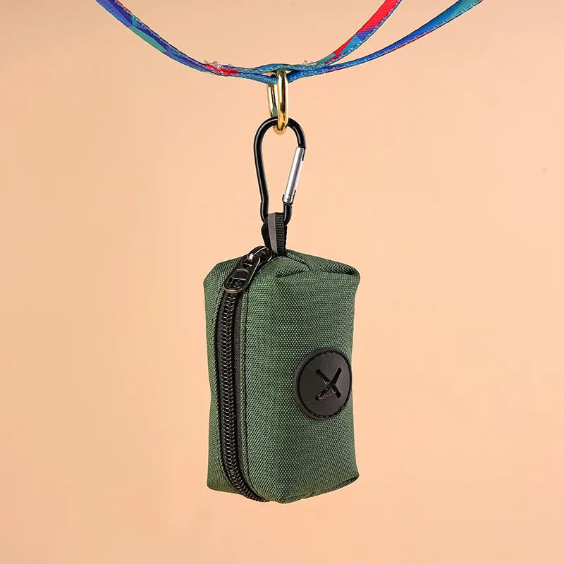 Hot Canvas Dog Poop Bag Holder, Outdoor Pet Waste Bag Dispenser with Carabiner Clip, Animal Waste Collection Pouch