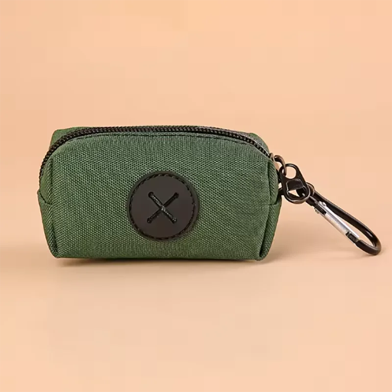 Hot Canvas Dog Poop Bag Holder, Outdoor Pet Waste Bag Dispenser with Carabiner Clip, Animal Waste Collection Pouch