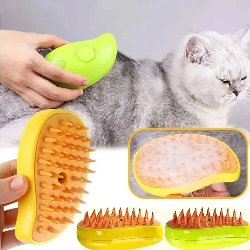 Steam Brush for Cats Soft Electric Water Jet Pet Comb Silicone Hair Remover Dog Brush Pet Grooming Supplies Products Home