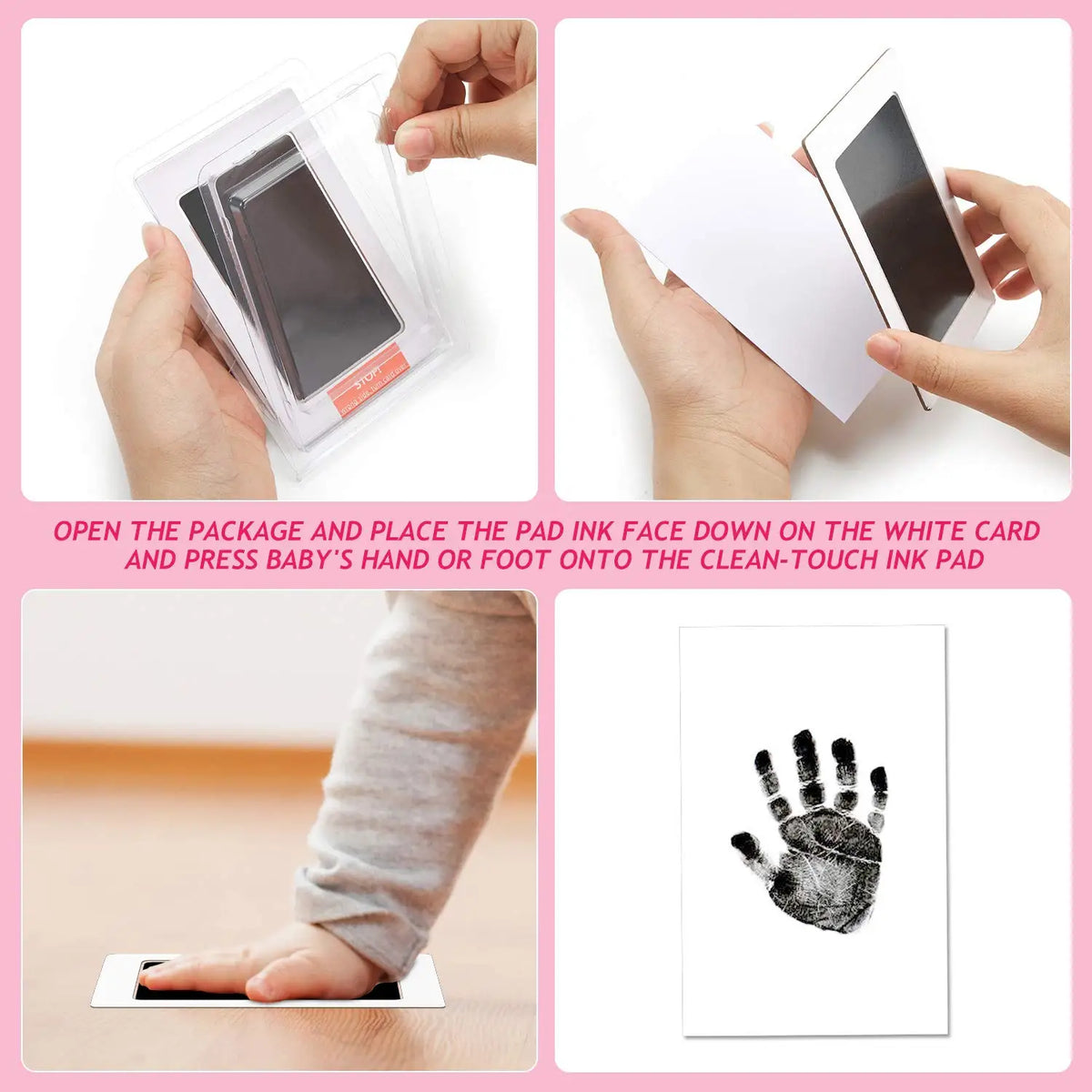 Cat Dog Paw Print Ink Kit Pad Safe Non-toxic Baby Footprints Newborn Shower Handprint Easy Diy Clean Touch Inkless Pet Souvenir