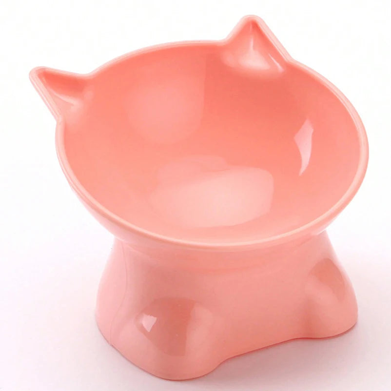 Cute cat bowl tilted high-legged cat bowl cat eating bowl cat food bowl black water bowl cat food bowl dog bowl