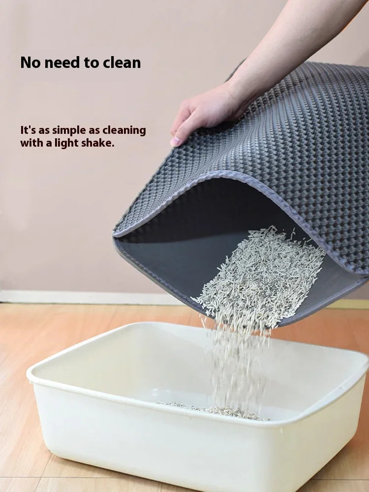 Extra Large Cat Litter Mat Heavy Duty Waterproof 2 Layer Non Slip Washable Pet Floor Protector Litter Box Sand Stopper