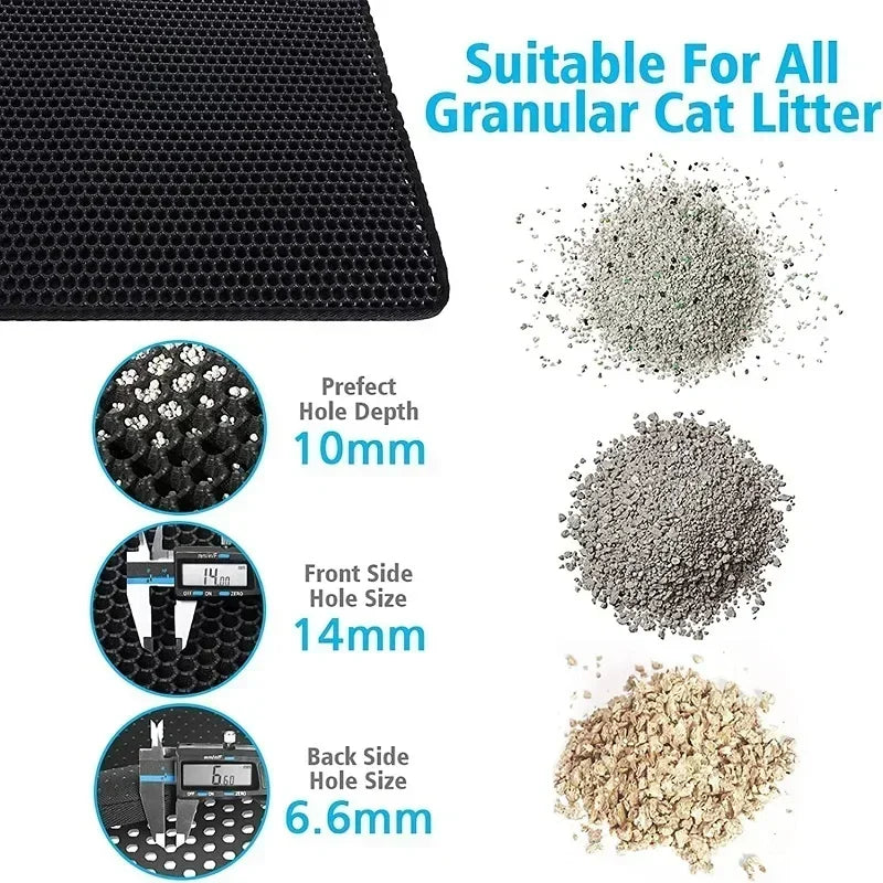 Cat Litter Mat With Gift Double Layer Waterproof Pet Litter Box Mat Non-slip Sand Cat Pad Washable Bed Mat Clean Pad Products