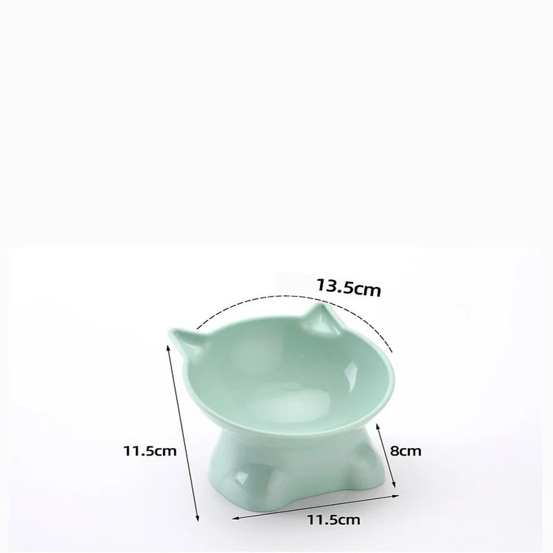 Cute cat bowl tilted high-legged cat bowl cat eating bowl cat food bowl black water bowl cat food bowl dog bowl