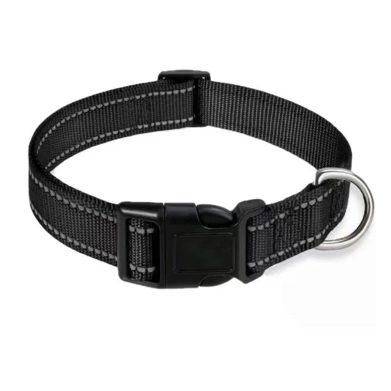 Reflective Pet Collar Adjustable Nylon Collar For Dogs Cats Anti Slip Anti Choke Pet Walking Collar Durable Pet Accessories