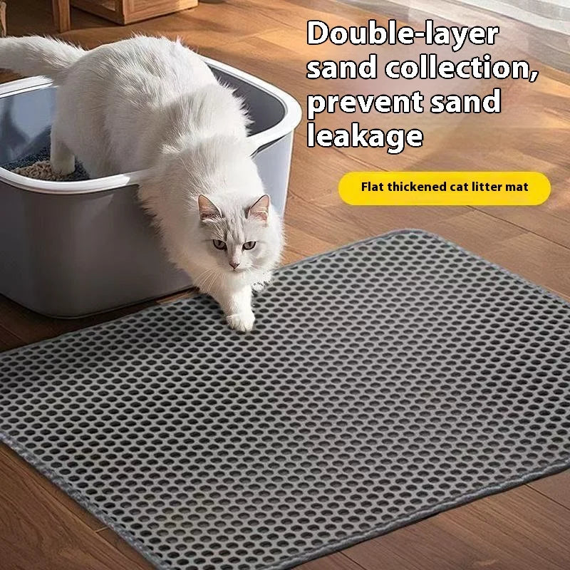 Extra Large Cat Litter Mat Heavy Duty Waterproof 2 Layer Non Slip Washable Pet Floor Protector Litter Box Sand Stopper
