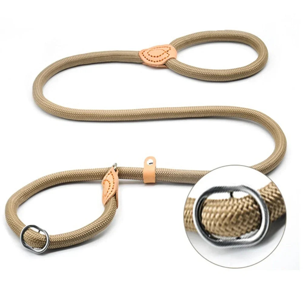 Premium Braided Adjustable Slip Lead Leash for Training & Control