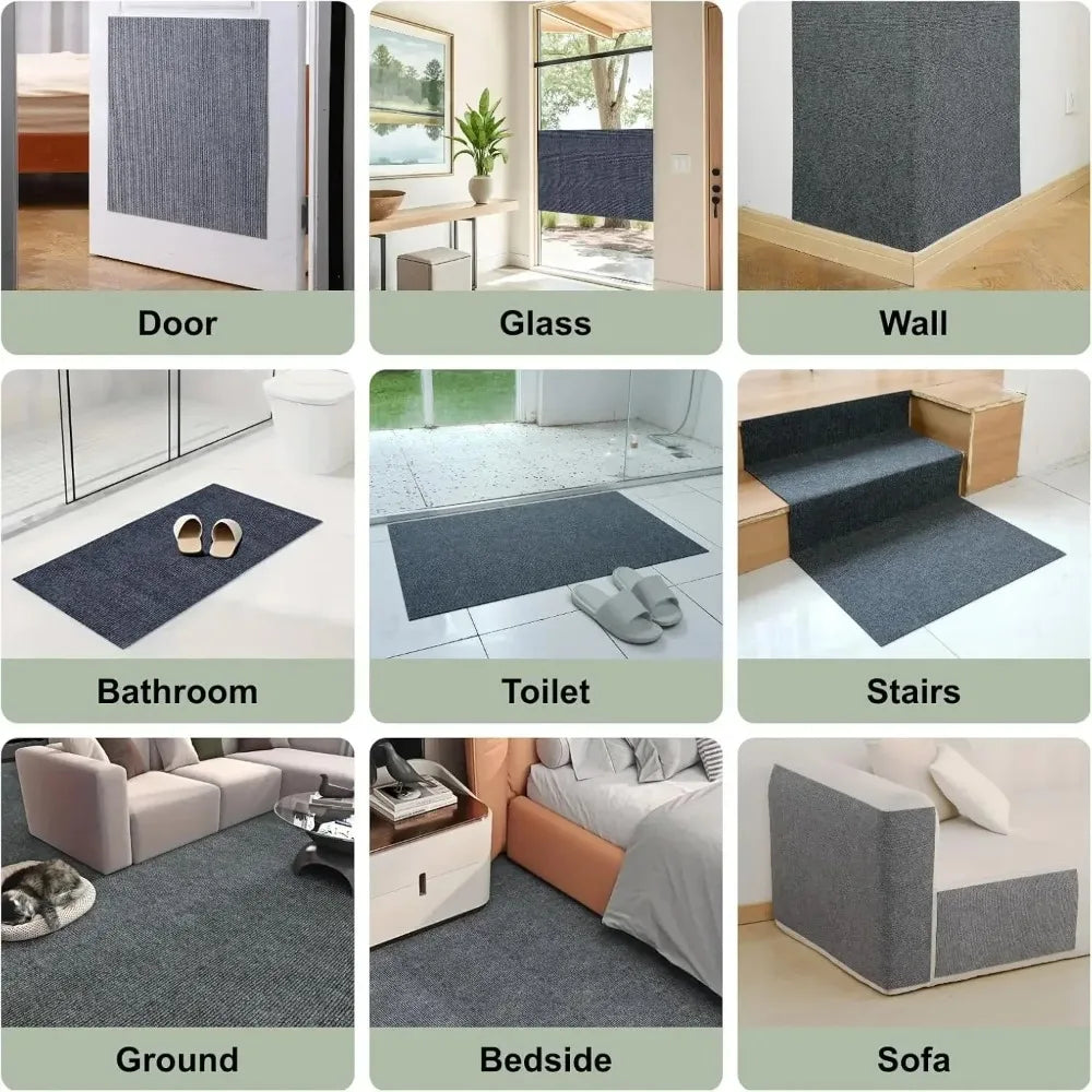 Trimmable Cat Scratching Mat Self-Adhesive Carpet Mat Pad Anti Cat Scratcher Furniture Couch Corner Indoor Sofa Wall Protector