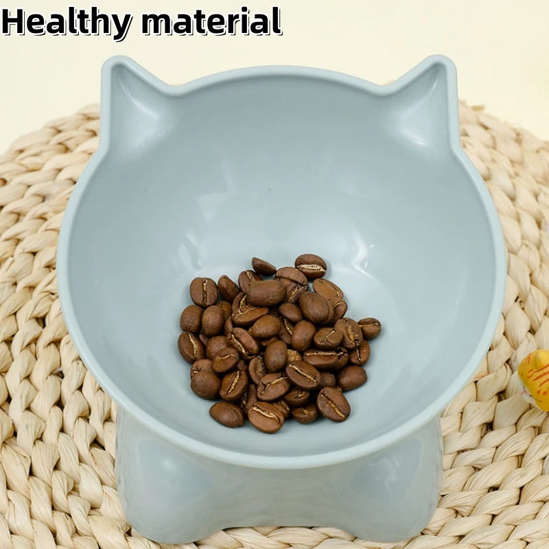 Cute cat bowl tilted high-legged cat bowl cat eating bowl cat food bowl black water bowl cat food bowl dog bowl