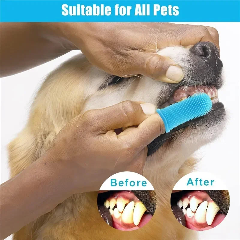 Dog Super Soft pet Finger Toothbrush Teeth Cleaning Breath Care Nontoxic Silicone Tooth Brush Cat dog toothbrush pet products