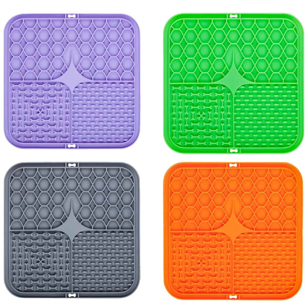 Pet Lick Silicone Mat Dogs Pet Slow Food Plate for Dog Bathing Distraction Silicone Dog Sucker Food Training Dog Feeder Supplies
