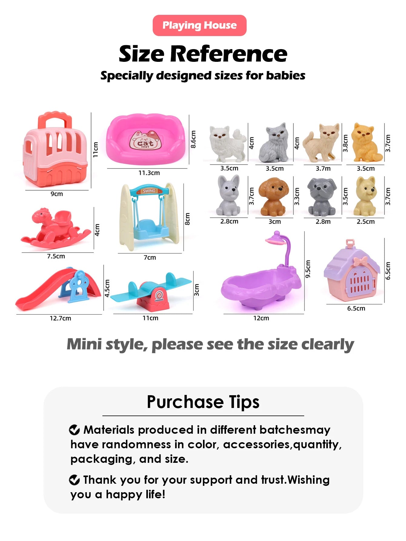 Cute Dog Pet Basket Family Toys Dog Doll Set Cage Toys Scene Playing Toys Christmas Decoration Thanksgiving Gifts color randomly