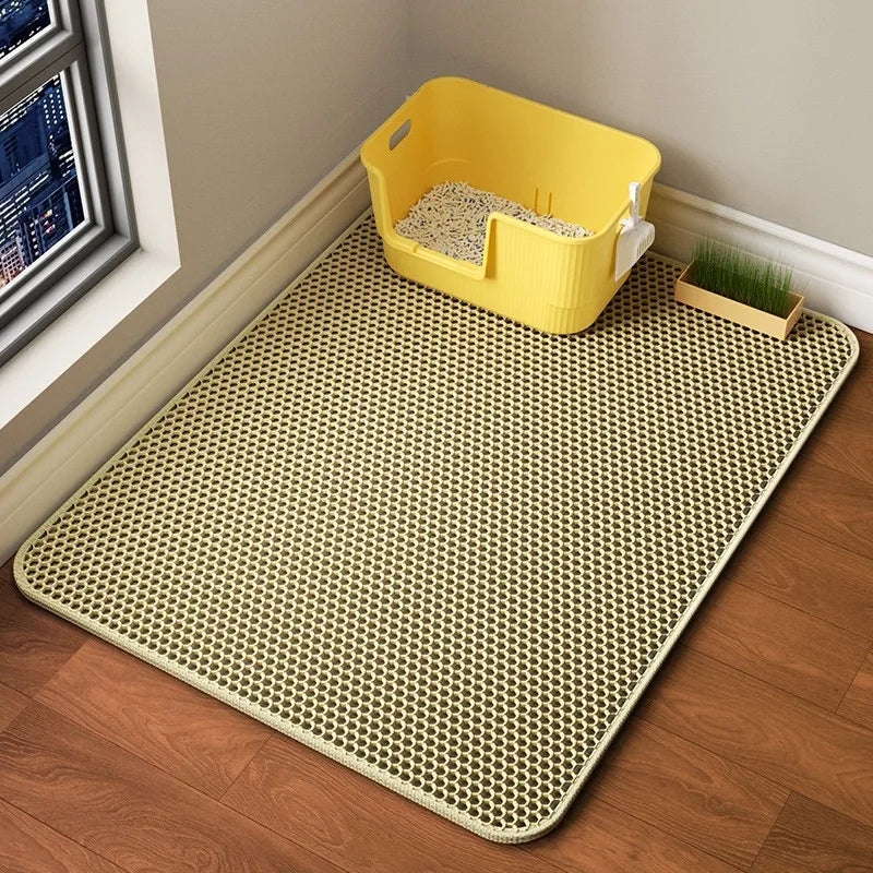 Extra Large Cat Litter Mat Heavy Duty Waterproof 2 Layer Non Slip Washable Pet Floor Protector Litter Box Sand Stopper