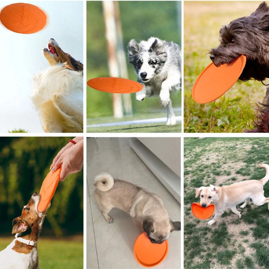 Silicone Flying Saucer Funny Dog Cat Toy Dog Game Flying Discs Resistant Chew Puppy Training Interactive Pet Supplies
