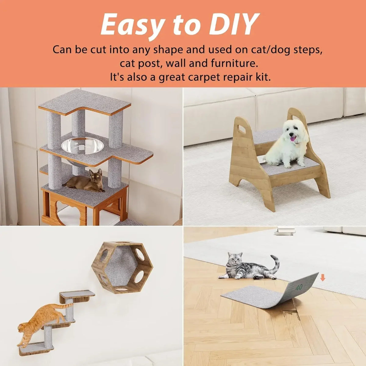 Anti Cat Scratch Sofa Cat Crawling Mat Sofa Protection Grinding Climbing Frame Self-adhesive Carpet Cats Scratch Board Cat Toys