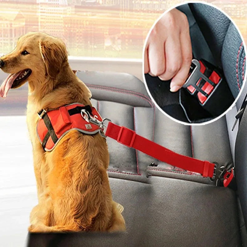 New Dog Car Seat Belt Safety Protector Travel Pets Accessories Dog Leash Collar Breakaway Solid Car Harness Pet Car Seat Belts