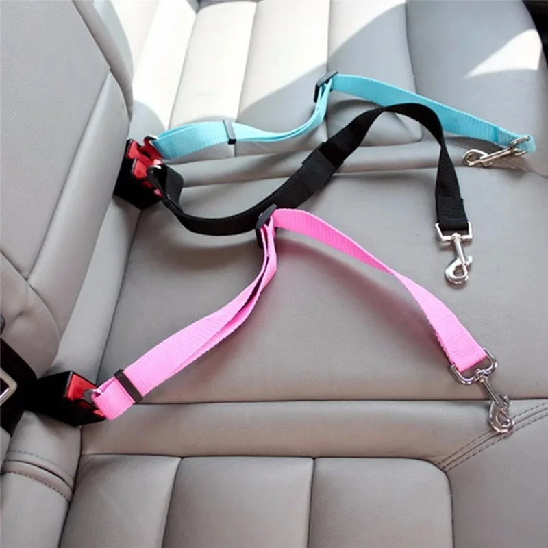New Dog Car Seat Belt Safety Protector Travel Pets Accessories Dog Leash Collar Breakaway Solid Car Harness Pet Car Seat Belts