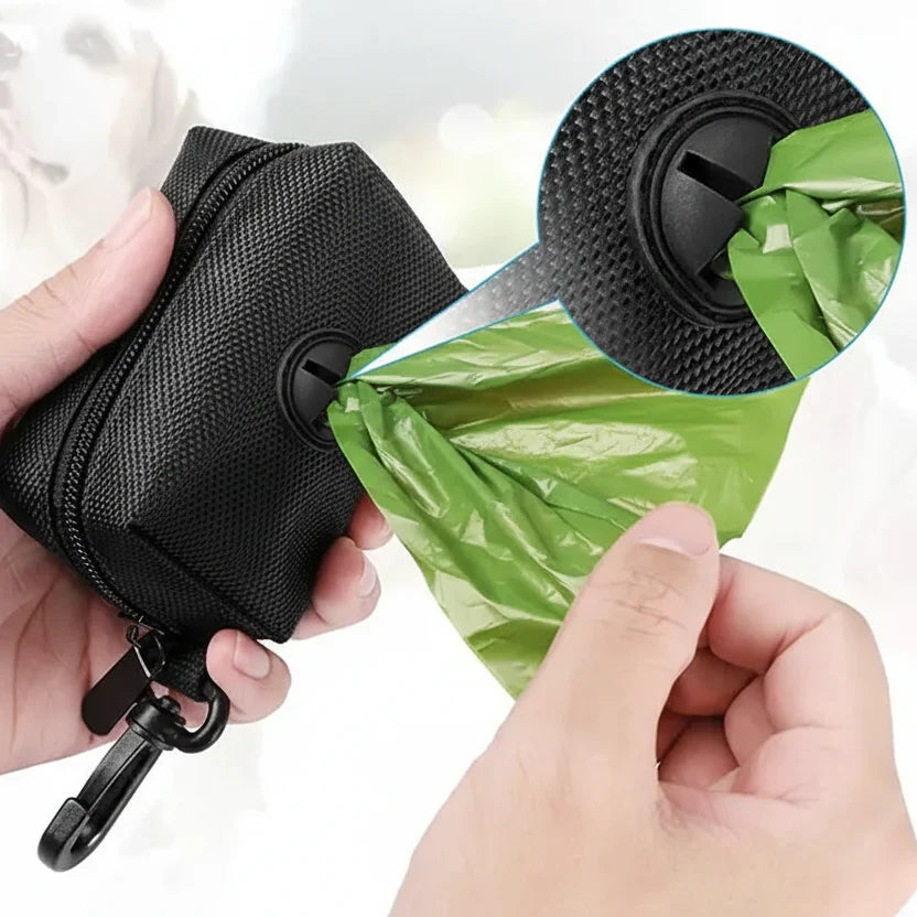 Universal Portable Waste Bag Dispenser with Leash Clip