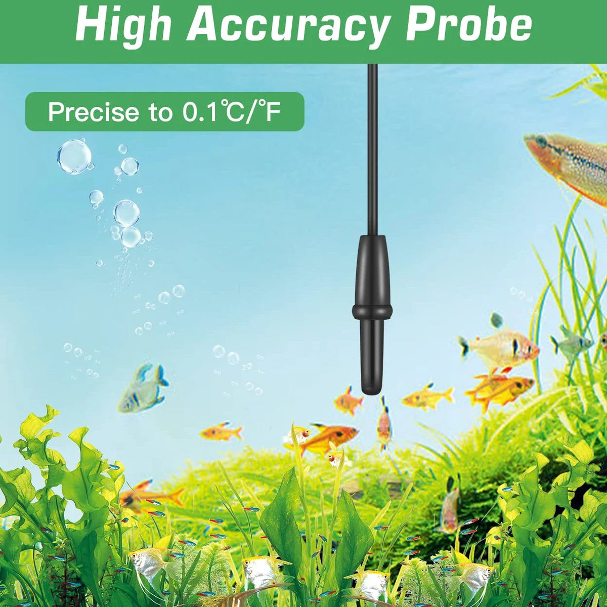 2/4pcs Fish Tank Thermometer with Suction Cup Temperature Sensor LCD Digital Aquarium Water Temp Detector Aquatic Tool