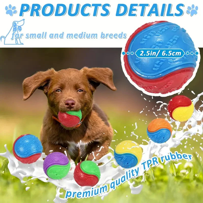 Dog Chew Ball Toy Drinding Teeth Bite-resistant Silicone Ball Puppy Toy Squeaky Teeth Cleaning Training Dog Toy Supplies