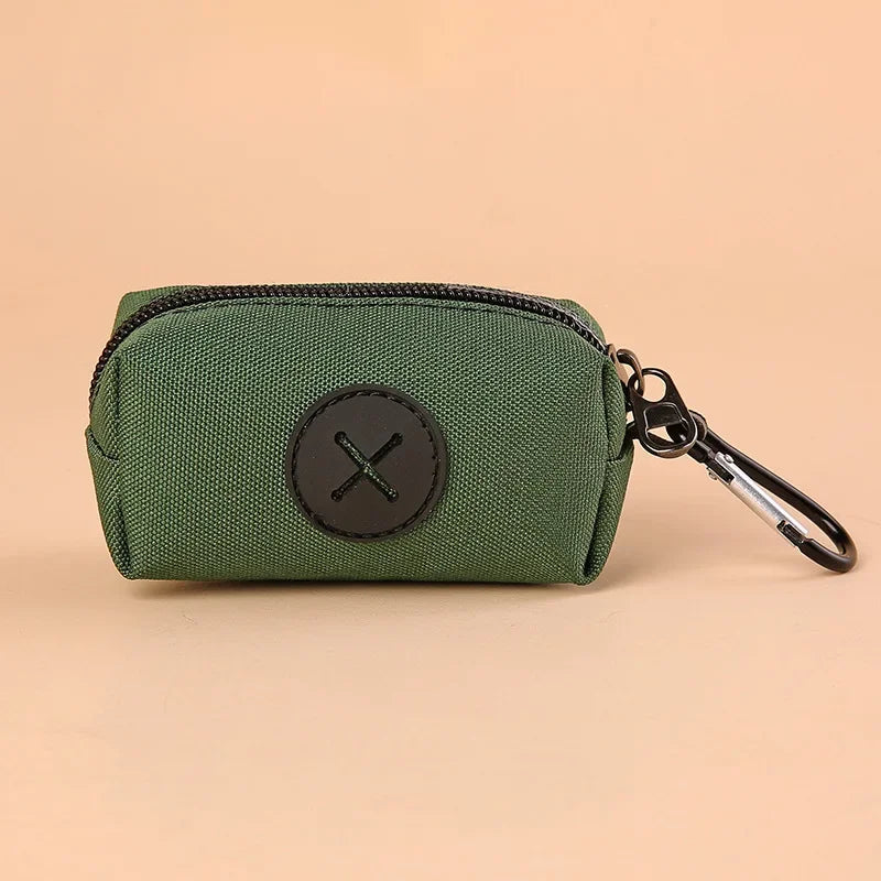 Hot Canvas Dog Poop Bag Holder, Outdoor Pet Waste Bag Dispenser with Carabiner Clip, Animal Waste Collection Pouch