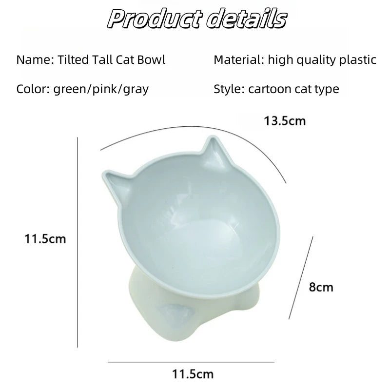 Cute cat bowl tilted high-legged cat bowl cat eating bowl cat food bowl black water bowl cat food bowl dog bowl