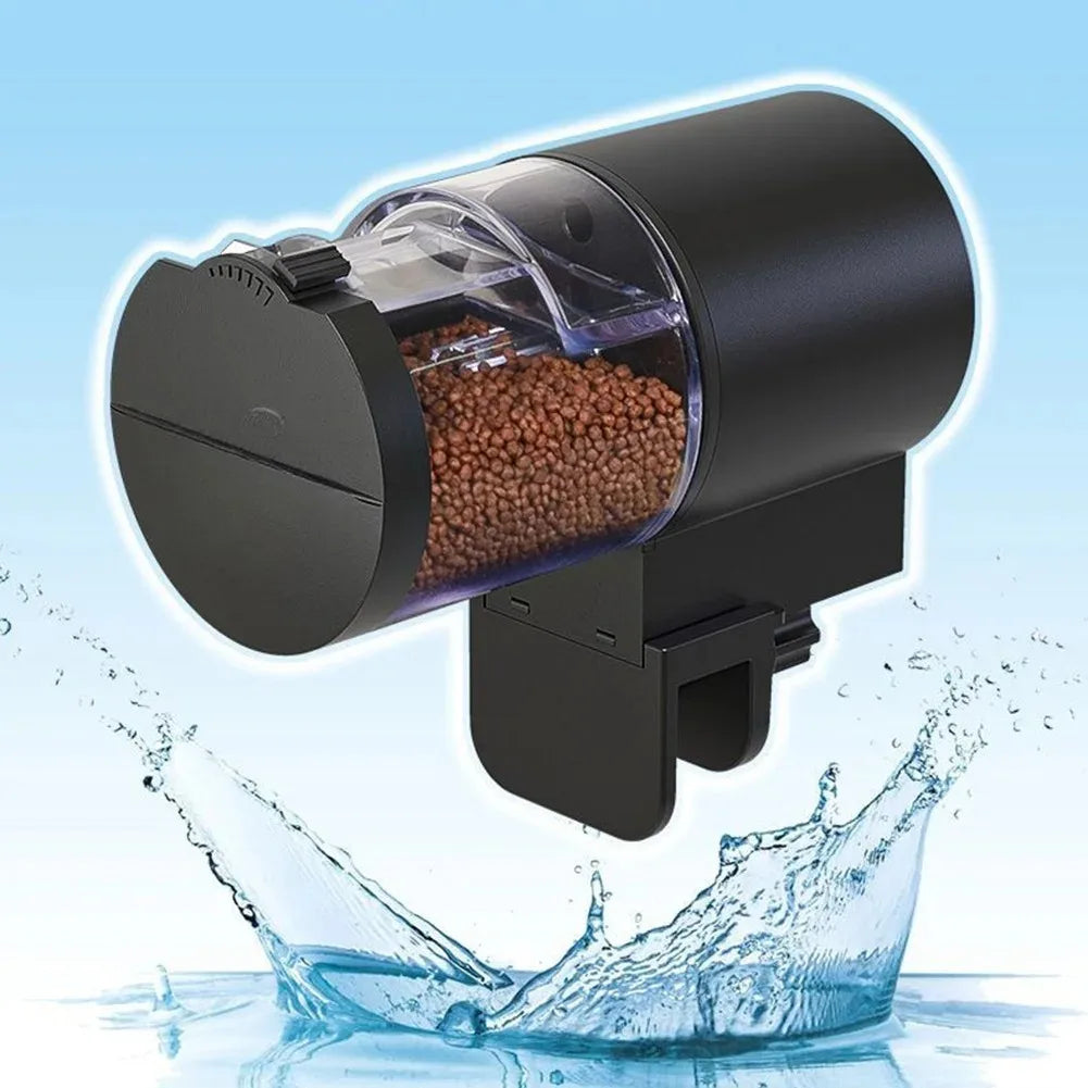 Automatic Fish Feeder 100ML Capacity Battery Operated Programmable Timer for Aquarium Fish Tank Easy to Set Up Vacation Use
