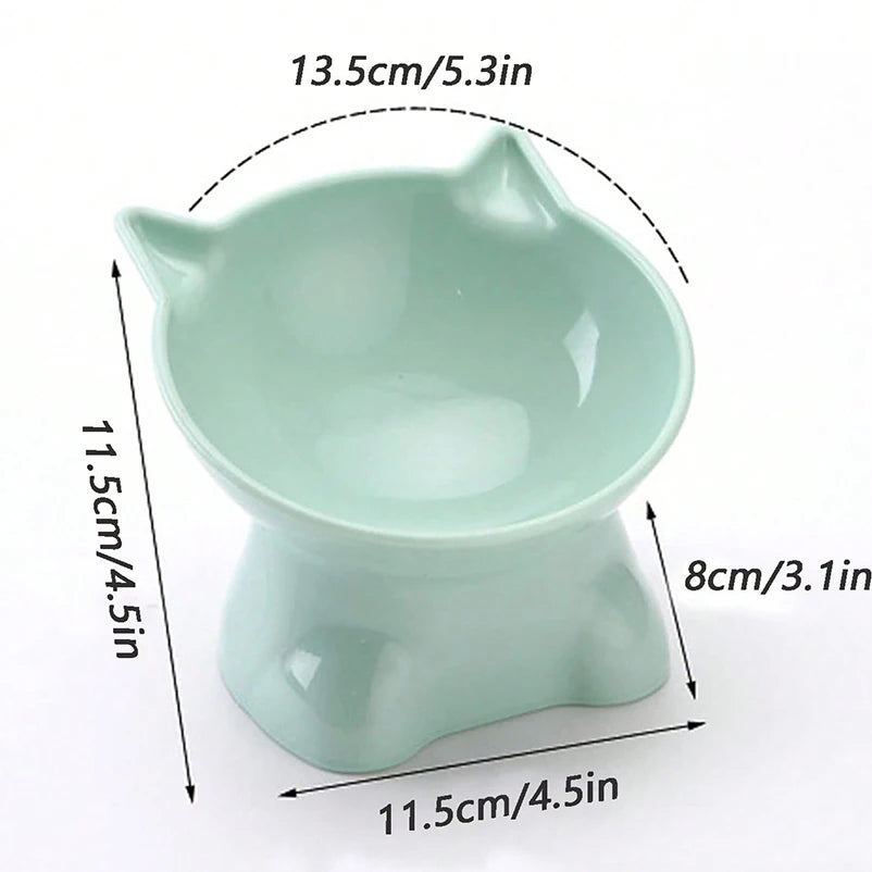 Cute cat bowl tilted high-legged cat bowl cat eating bowl cat food bowl black water bowl cat food bowl dog bowl