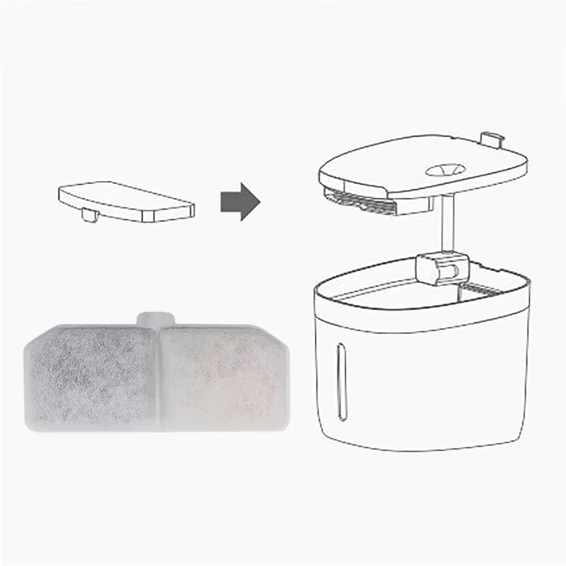 Replacement Filters Cat Water Fountain Filters Element for Stainless Steel Cat Water Fountain Activated Carbon Sponges Filters