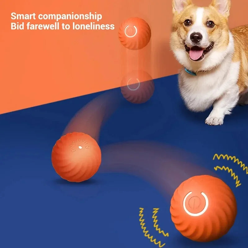 1pcs Dog Toys Intelligent Gravity Jump Ball Rechargeable Bite-Resistant Rolling Ball Cat And Dog Chase Interactive Pet Toys