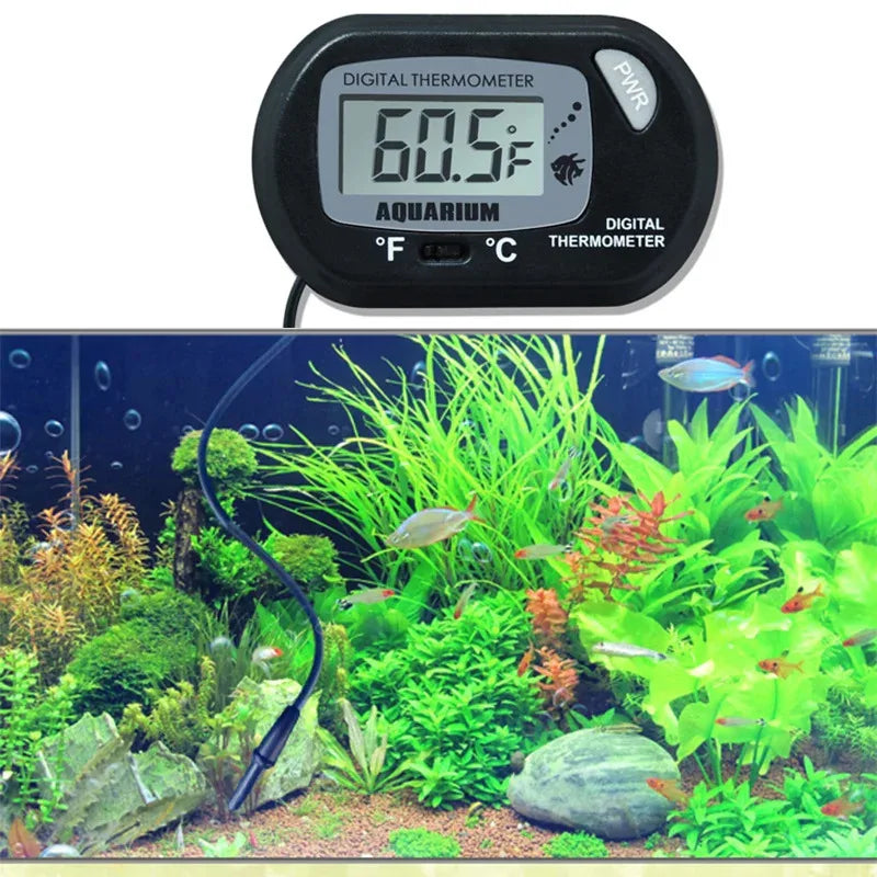 2/4pcs Fish Tank Thermometer with Suction Cup Temperature Sensor LCD Digital Aquarium Water Temp Detector Aquatic Tool